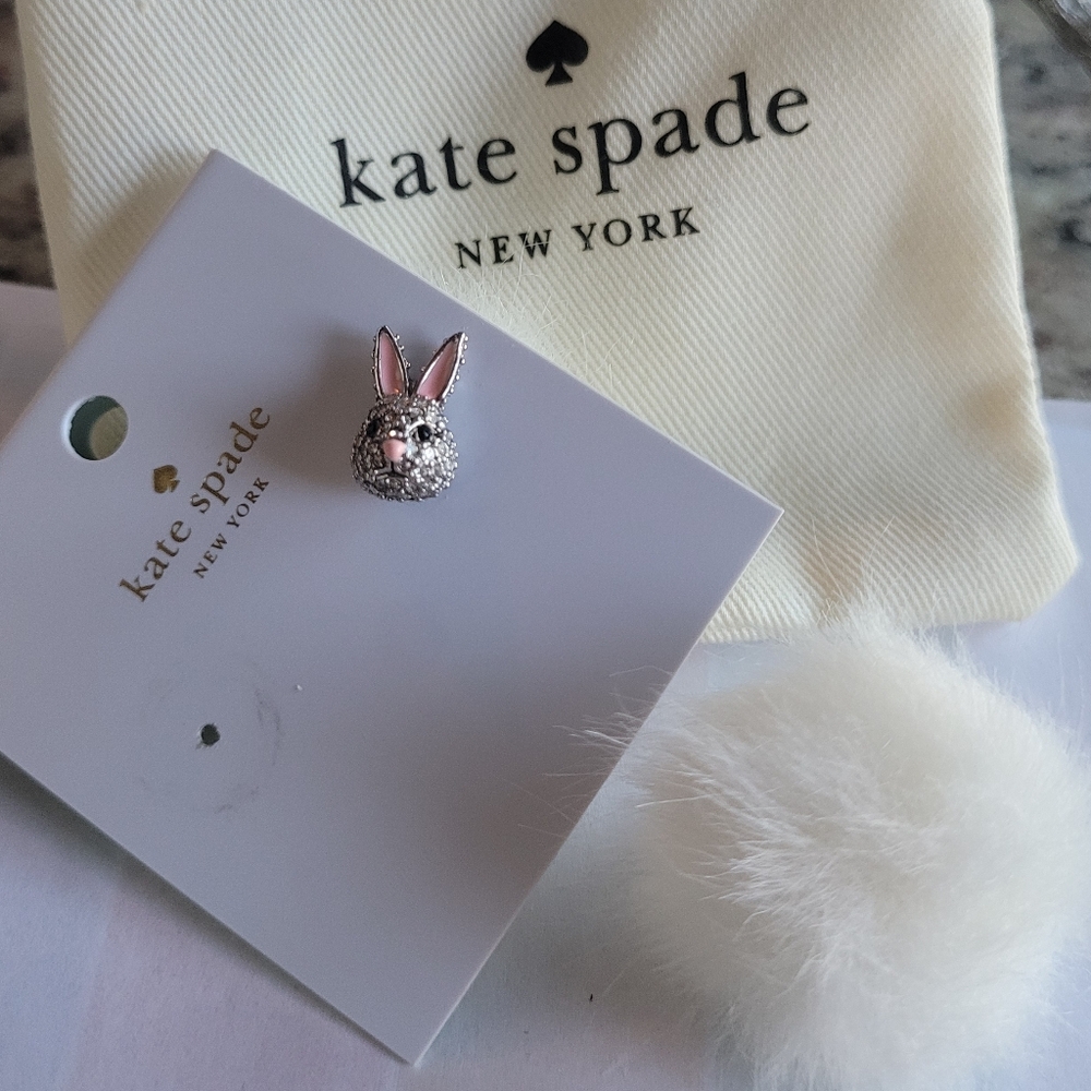 kate spade pink and silver bunny stud earrings - Picture 5 of 8